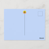 Jouw tekst-/kleurengele zonnebloemen en blauwe hem briefkaart (Achterkant)