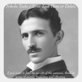 Jouw tekst/kleureninventarisatie Nikola Tesla Foto Vierkante Sticker