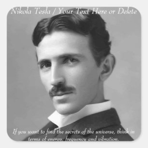 Jouw tekst/kleureninventarisatie Nikola Tesla Foto Vierkante Sticker