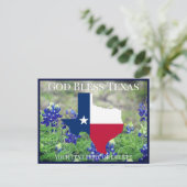Jouw tekst/Kleurenloze Texas Flag & Bluebonnets Briefkaart (Staand voorkant)