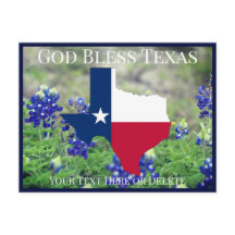 Jouw tekst/Kleurenloze Texas Flag & Bluebonnets