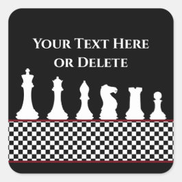 Jouw tekst-/kleurenschaakbord vierkante sticker