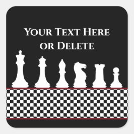 Jouw tekst-/kleurenschaakbord vierkante sticker