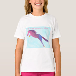 Jouw tekst Kleurrijke Eenhoorn Roze Paarse Blauwe T-shirt