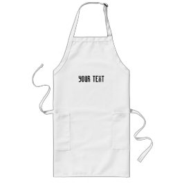 Jouw tekst Long White Apron Sjabloon Lang Schort