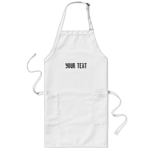 Jouw tekst Long White Apron Sjabloon Lang Schort (Voorkant)