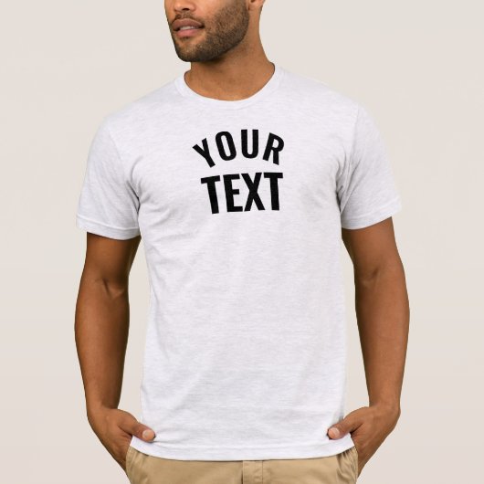 Jouw tekst Mannen Bella+Canvas Korte hoes Ash Grey T-shirt (Voorkant)
