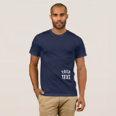 Jouw tekst marineblauw Mannen Bella+Canvas Korte M T-shirt (Voorkant volledig)
