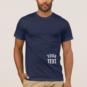Jouw tekst marineblauw Mannen Bella+Canvas Korte M T-shirt
