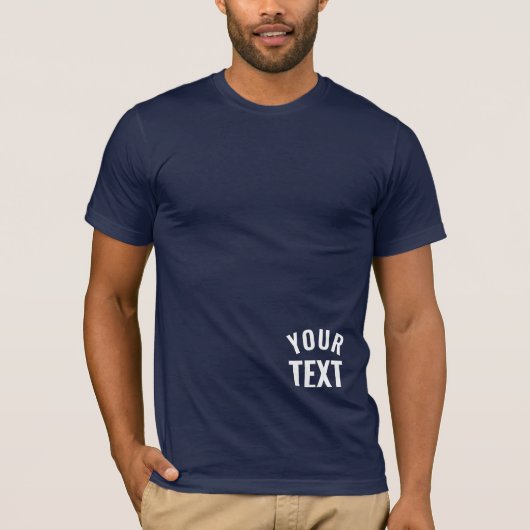 Jouw tekst marineblauw Mannen Bella+Canvas Korte M T-shirt (Voorkant)