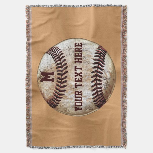  JOUW TEKST met schroefdraad voor honkbal, MONOGRA Deken (Voorkant Verticaal)