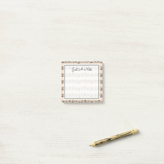 Jouw tekst | Muzieknoten Post-it® Notes (Op bureau)