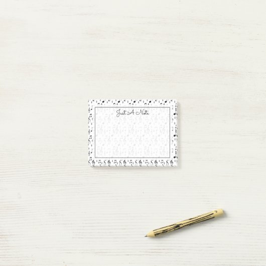 Jouw tekst | Muzieknoten Post-it® Notes (Op bureau)
