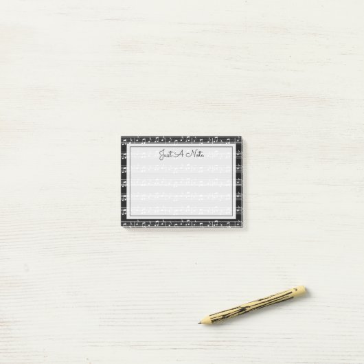 Jouw tekst | Muzieknoten Post-it® Notes (Op bureau)