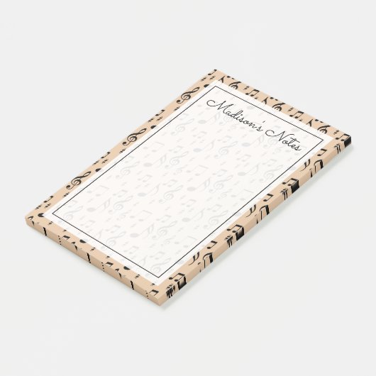 Jouw tekst | Muzieknoten Post-it® Notes (Schuin)