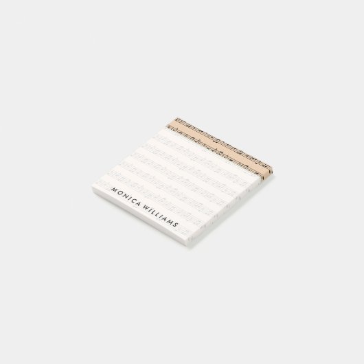 Jouw tekst | Muzieknoten Post-it® Notes (Schuin)