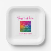 Jouw tekst Naam Afbeelding Afbeelding Hier Roze &  Papieren Bordje (Voorkant)