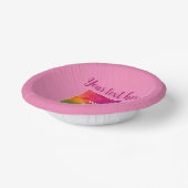 Jouw tekst Naam Foto Afbeelding Script Roze Sjablo Papieren Kommen (Gebogen)