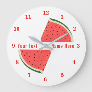 Jouw tekst Name Kitchen Clock met Fresh Watermelon Grote Klok