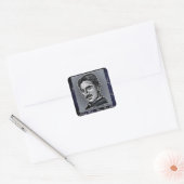 Jouw tekst Nikola Tesla Engineer Electric Blue/Gre Vierkante Sticker (Envelop)