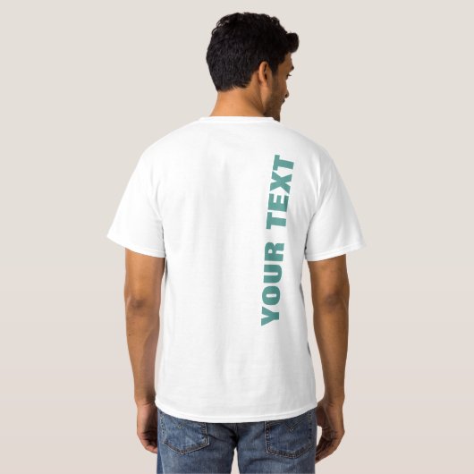 Jouw tekst of naam dubbelzijdige Mannen moderne wa T-shirt (Achterkant volledig)