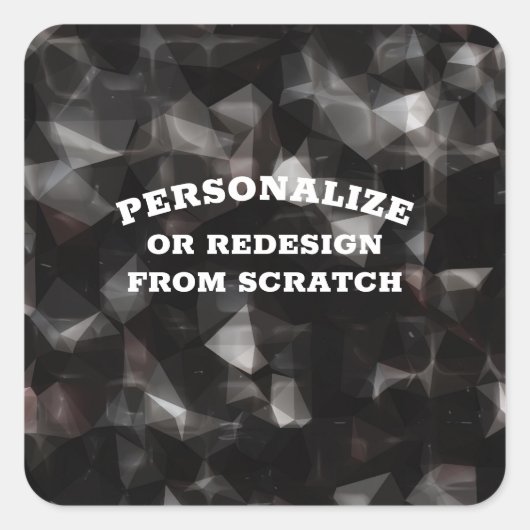 Jouw tekst of ontwerp hier - Creëer een aangepast  Vierkante Sticker (Voorkant)