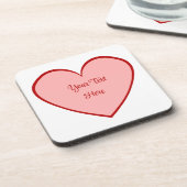 Jouw tekst op een tweetone hartslag - Kies om het  Bier Onderzetter (Linkerzijde)