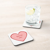 Jouw tekst op een tweetone hartslag - Kies om het  Bier Onderzetter (Rechterzijde)