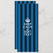 Jouw tekst op "Keep Calm Blue Stripes" (Voorkant / Achterkant)
