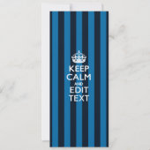 Jouw tekst op "Keep Calm Blue Stripes" (Voorkant)