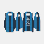 Jouw tekst op "Keep Calm Blue Stripes" Bedankdoosjes (Uitgevouwen)
