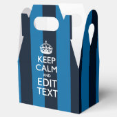 Jouw tekst op "Keep Calm Blue Stripes" Bedankdoosjes (Geopend)