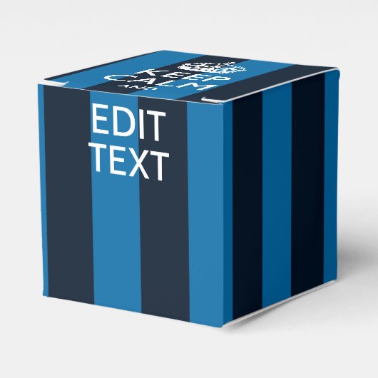 Jouw tekst op "Keep Calm Blue Stripes" Bedankdoosjes (Voorkant Zijde)