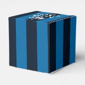 Jouw tekst op "Keep Calm Blue Stripes" Bedankdoosjes (Achterkant)