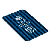 Jouw tekst op "Keep Calm Blue Stripes" Magneet (Rechterzijde)