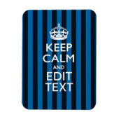 Jouw tekst op "Keep Calm Blue Stripes" Magneet (Verticaal)