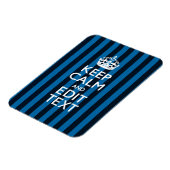 Jouw tekst op "Keep Calm Blue Stripes" Magneet (Linkerzijde)