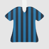 Jouw tekst op "Keep Calm Blue Stripes" Ornament (achterkant)