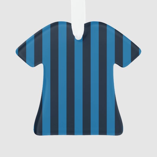 Jouw tekst op "Keep Calm Blue Stripes" Ornament (achterkant)