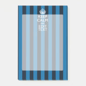 Jouw tekst op "Keep Calm Blue Stripes" Post-it® Notes (Voorkant)