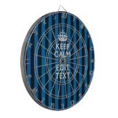 jouw tekst op 'Keep Calm Blue Stripes'-stijl Dartbord (Voorkant Links)