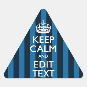 Jouw tekst op 'Keep Calm Blue Stripes'-stijl Sticker