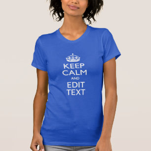 Jouw tekst op "Keep Calm Blue Stripes" T-shirt