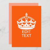 Jouw tekst op "Keep Calm Crown Oranje" (Voorkant / Achterkant)