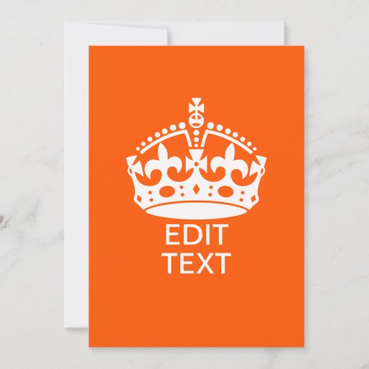 Jouw tekst op Keep Calm Kroon Oranje (Voorkant)
