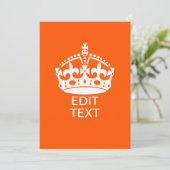 Jouw tekst op Keep Calm Kroon Oranje (Staand voorkant)