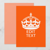 Jouw tekst op Keep Calm Kroon Oranje (Voorkant / Achterkant)