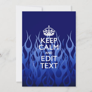 Jouw tekst op "Keep Calm on Blue Racing Flames"