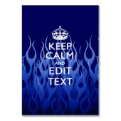 Jouw tekst op "Keep Calm on Blue Racing Flames" Kaart (Voorkant)