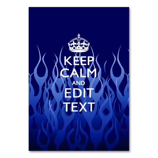 Jouw tekst op "Keep Calm on Blue Racing Flames" Kaart (Voorkant)